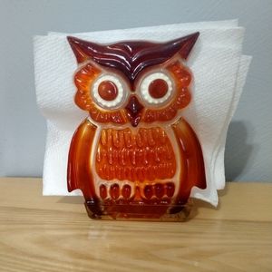 1970s Lucite Owl Napkin Holder.
